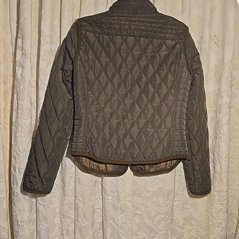 Zara Basic Quilted Olive Brown Jacket - image 2